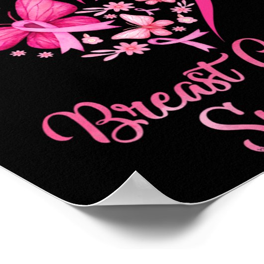 乳がん生存者ピンクバタフライと呼ばれる ポスター (角)