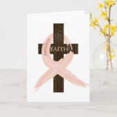 乳がん生存者ピンクリボン信仰 カード (黄色い花)