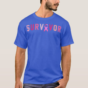 乳がん生存者ピンクリボン強い女性 Tシャツ