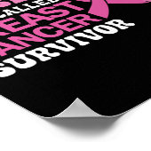 乳がん生存者ピンクリボン蝶 ポスター (角)