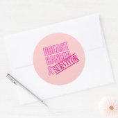 乳がん生存者ボタン ラウンドシール (封筒)