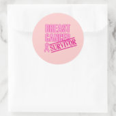 乳がん生存者ボタン ラウンドシール (バッグ)