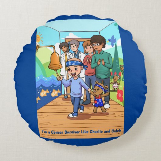 乳がん生存者ラウンドケモ装飾用クッション ラウンドクッション (正面)