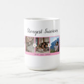 乳がん生存者写真3コラージュマグ コーヒーマグカップ (中央)