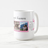 乳がん生存者写真3コラージュマグ コーヒーマグカップ (正面右)