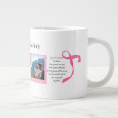 乳がん生存者写真3コラージュマグ ジャンボコーヒーマグカップ (右)