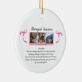 乳がん生存者写真3コラージュマグ セラミックオーナメント (右)