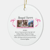 乳がん生存者写真3コラージュマグ セラミックオーナメント (左)