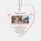 乳がん生存者写真3コラージュ セラミックオーナメント (左)