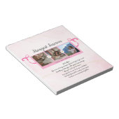 乳がん生存者写真3コラージュ ノートパッド (アングル)