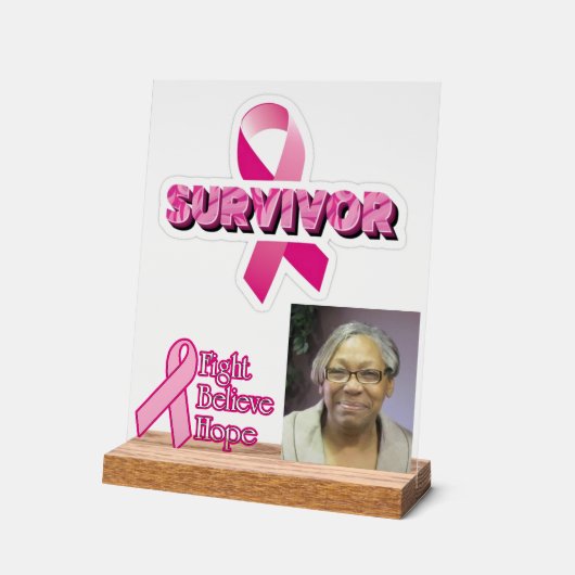 乳がん生存者写真 アクリルサイン (傾斜)