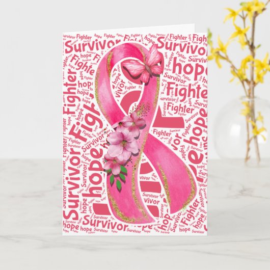 乳がん生存者支援認識度カード カード (黄色い花)