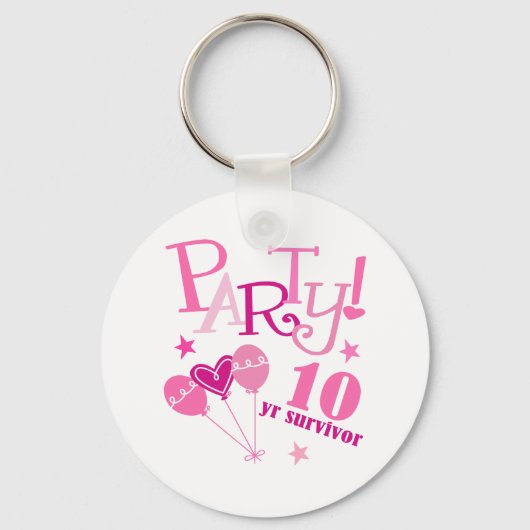 乳がん生存者10年 キーホルダー (正面)