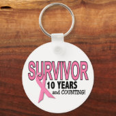 乳がん生存者10年&数え キーホルダー (正面)