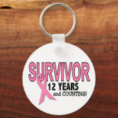 乳がん生存者12年&数え キーホルダー (正面)