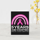 乳がん生存者Tee 5年がんフリーピン カード (黄色い花)