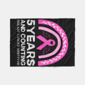 乳がん生存者Tee 5年がんフリーピン フリースブランケット (正面(横))