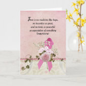 乳がん用ピンクリボン カード (黄色い花)