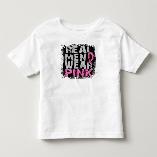 乳がん男性実在衣服ピンク トドラーTシャツ (正面)