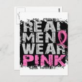 乳がん男性実在衣服ピンク ポストカード (正面/裏面)