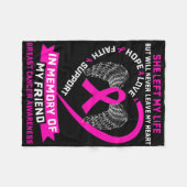 乳がん罹患 フリースブランケット (正面(横))