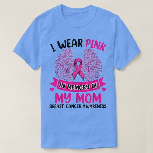 乳がん翼、私は私の記憶の中で衣服ピンク Tシャツ (デザイン正面)