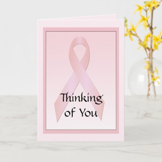 乳がん考えるのリボンの挨拶 カード (黄色い花)