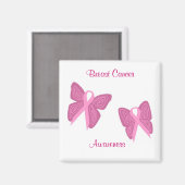 乳がん蝶リボン磁石 マグネット (正面/裏面)