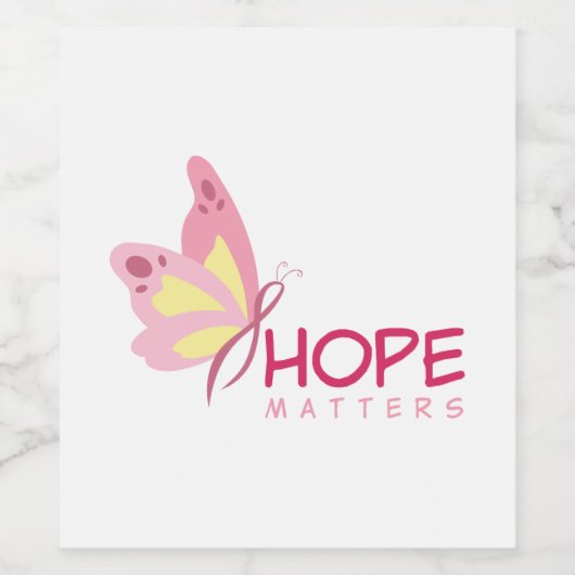 乳がん蝶 ワインラベル (シングルラベル)