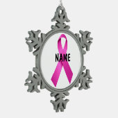 乳がん記念オーナメント スノーフレークピューターオーナメント (左)