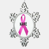 乳がん記念オーナメント スノーフレークピューターオーナメント (右)