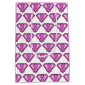 乳がん認知ダイヤモンドロゴ 白 ミディアムペーパーバッグ (裏面)