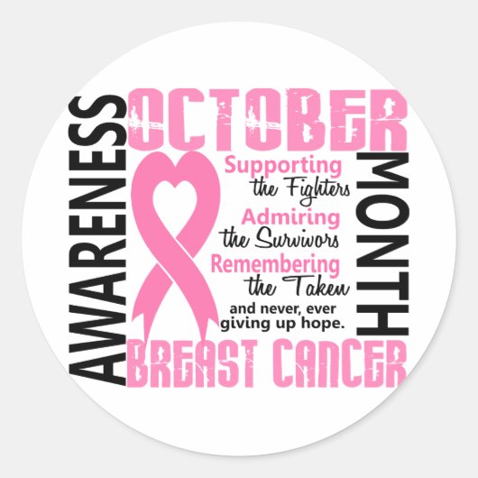 乳がん認知月ハート1.5 ラウンドシール (正面)