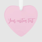 乳がん認知月ピンクカスタムのスクリプト オーナメント (正面)