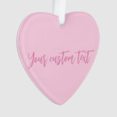 乳がん認知月ピンクカスタムのスクリプト オーナメント (正面)