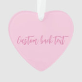 乳がん認知月ピンクカスタムのスクリプト オーナメント (裏面)