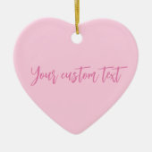 乳がん認知月ピンクカスタムのスクリプト セラミックオーナメント (正面)