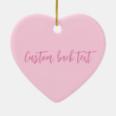 乳がん認知月ピンクカスタムのスクリプト セラミックオーナメント (裏面)