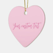 乳がん認知月ピンクカスタムのスクリプト セラミックオーナメント (左)