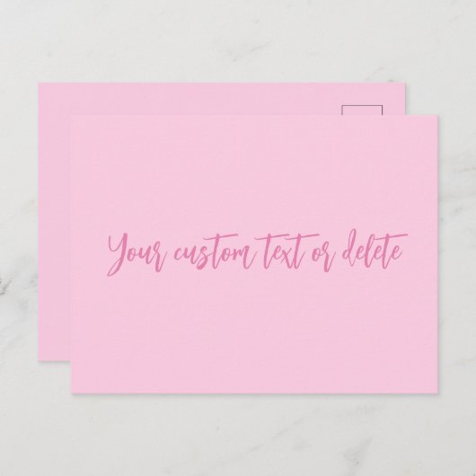 乳がん認知月ピンクカスタムのスクリプト ポストカード (正面/裏面)