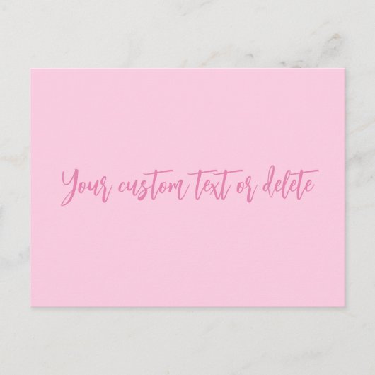 乳がん認知月ピンクカスタムのスクリプト ポストカード (正面)