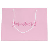 乳がん認知月ピンクカスタムのスクリプト ラージペーパーバッグ (正面)