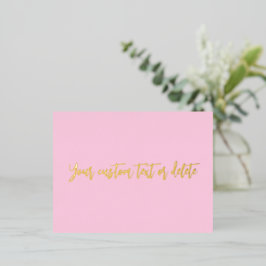 乳がん認知月ピンクカスタム色 箔シーズンポストカード