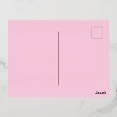 乳がん認知月ピンクカスタム色 箔シーズンポストカード (裏面)