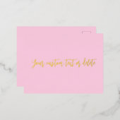 乳がん認知月ピンクカスタム色 箔シーズンポストカード (正面/裏面)