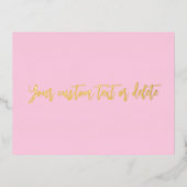 乳がん認知月ピンクカスタム色 箔シーズンポストカード (正面)