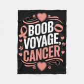 乳がん認知月ピンクリボン化学療法 フリースブランケット (正面)