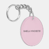 乳がん認知月ライトピンクカスタム色 キーホルダー (正面左)