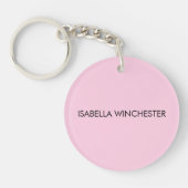 乳がん認知月ライトピンクカスタム色 キーホルダー (正面)