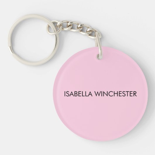 乳がん認知月ライトピンクカスタム色 キーホルダー (正面)